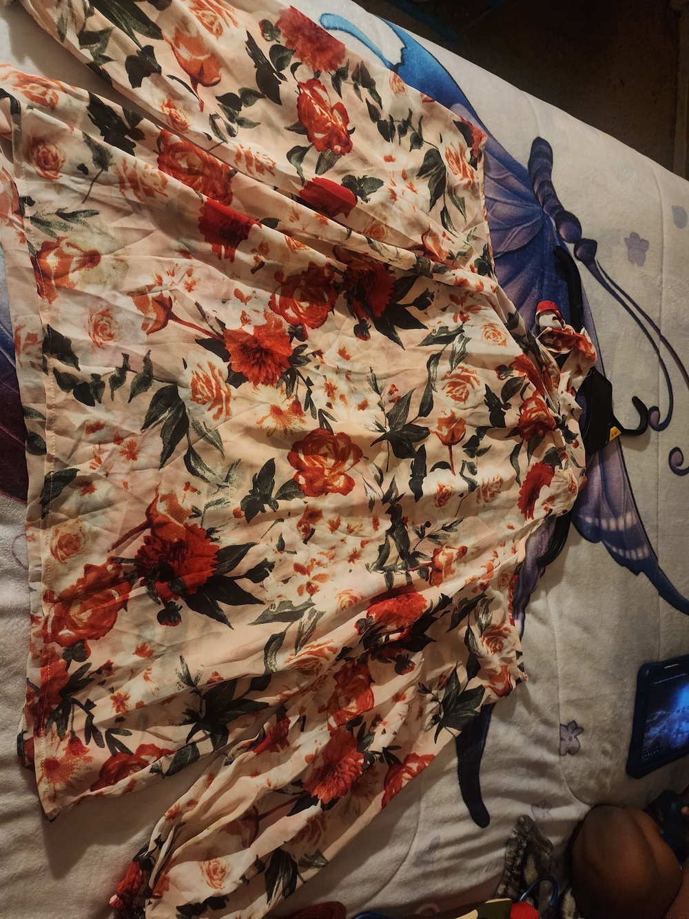 Floral Peach and Red Chiffon Blouse